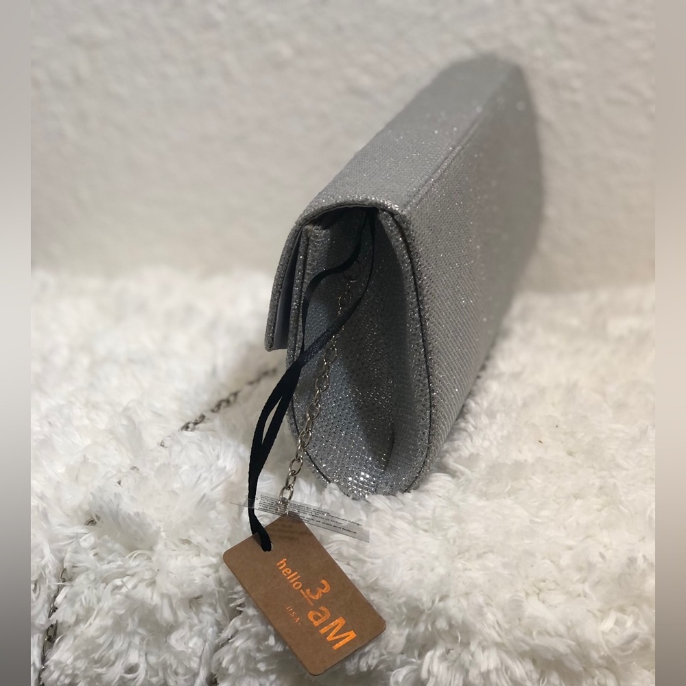 NWT 3am Forever Women Glitter Envelope Clutch